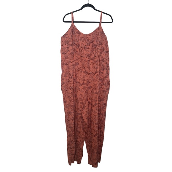 Old navy women's XXL Tall desert novelty linen blend cami jumpsuit western - Picture 3 of 10
